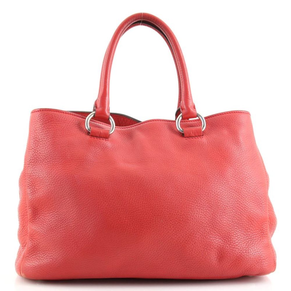 Prada Convertible Open Tote Vitello Daino Medium Red - Picture 3 of 10